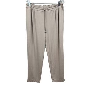 Melissa Paige‎ Pants Tapered Leg Stretch Drawstring Waist Pockets Tan Women PL